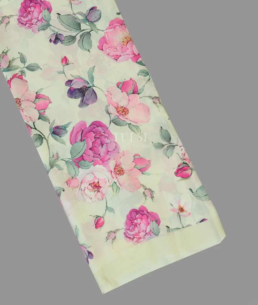 Light Green  Satin Crepe Silk Saree T473693-image