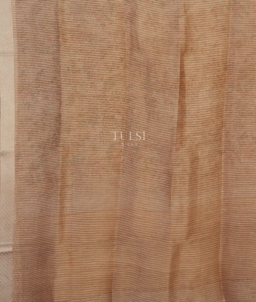 Beige  Linen Printed Saree  T4645243