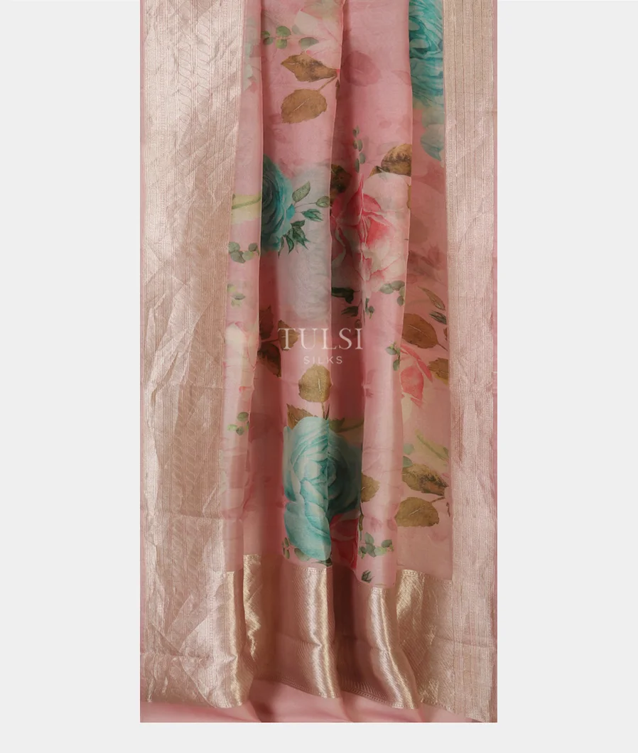 Pink Kora Organza Printed Saree T4768292