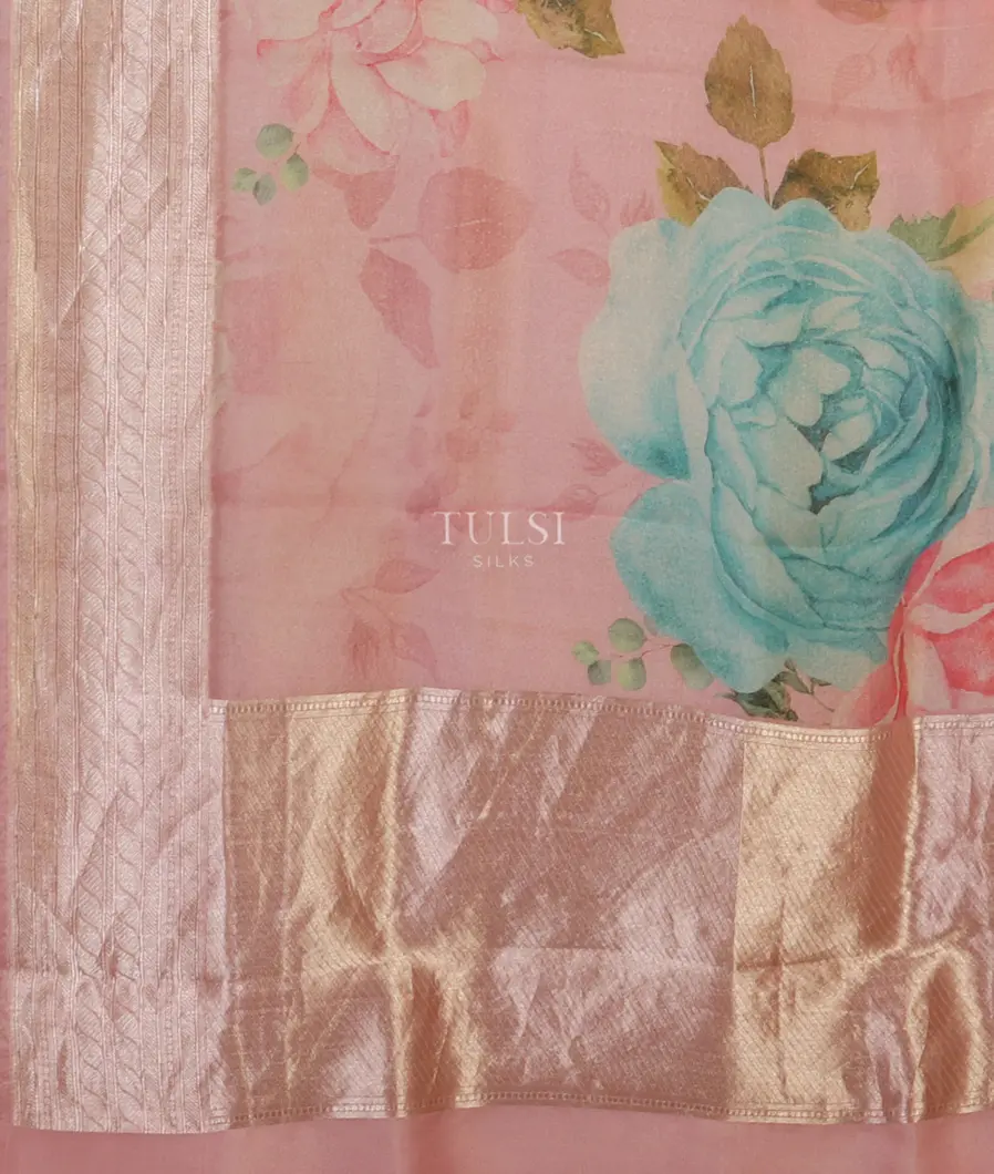 Pink Kora Organza Printed Saree T4768294