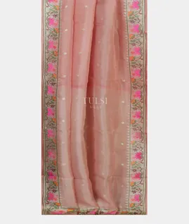 Pink Kora Organza Embroidery Saree T4775452