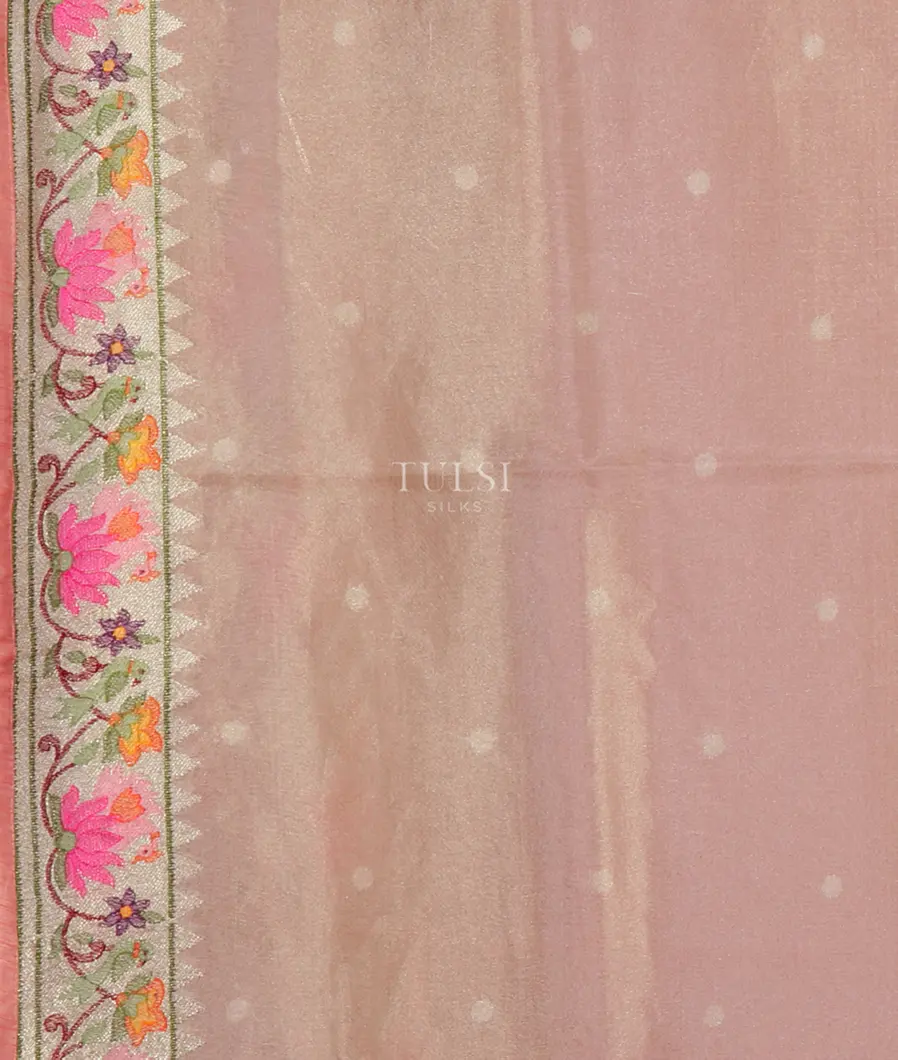 Pink Kora Organza Embroidery Saree T4775453