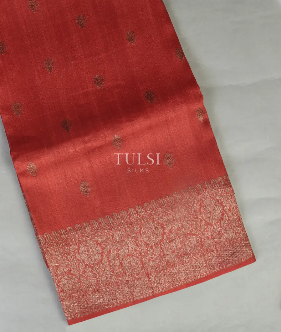 Red Banaras Tussar Georgette Saree T478809-image