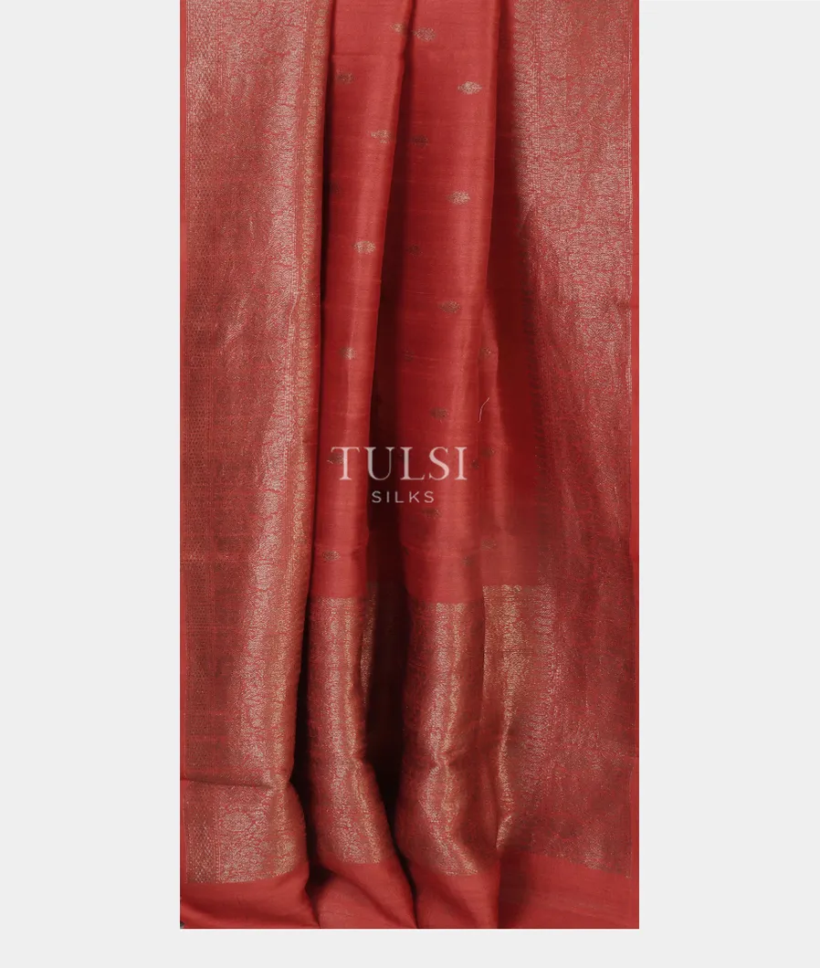 Red Banaras Tussar Georgette Saree T4788092