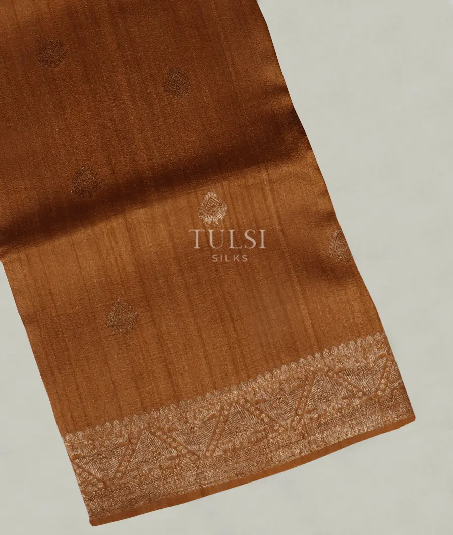 Brown Banaras Tussar Georgette Saree T478788-image