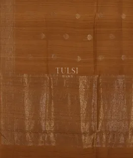 Brown Banaras Tussar Georgette Saree T4787884