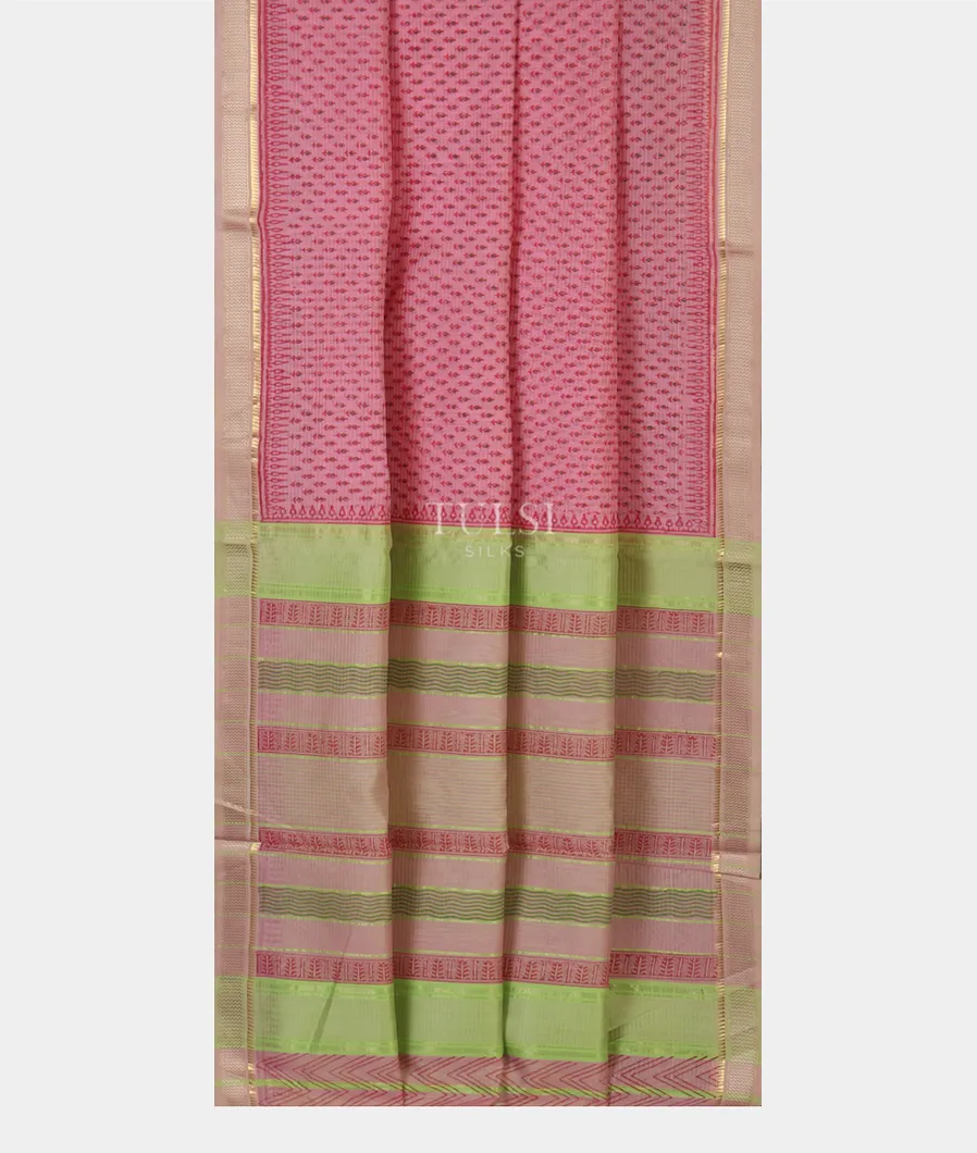 Pink Maheshwari Printed Cotton Saree T3051372