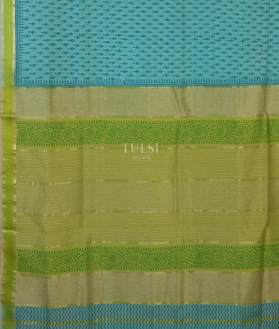 Blue Maheshwari Printed Cotton Saree T2853844