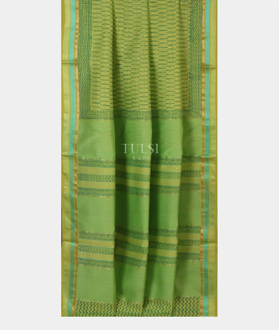 Green Maheshwari Printed Cotton Saree T3493012
