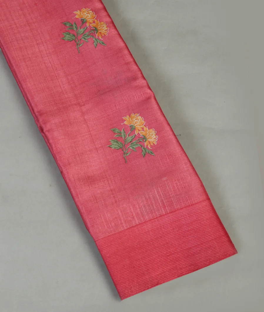 Pink Tussar Printed Saree T462043-image