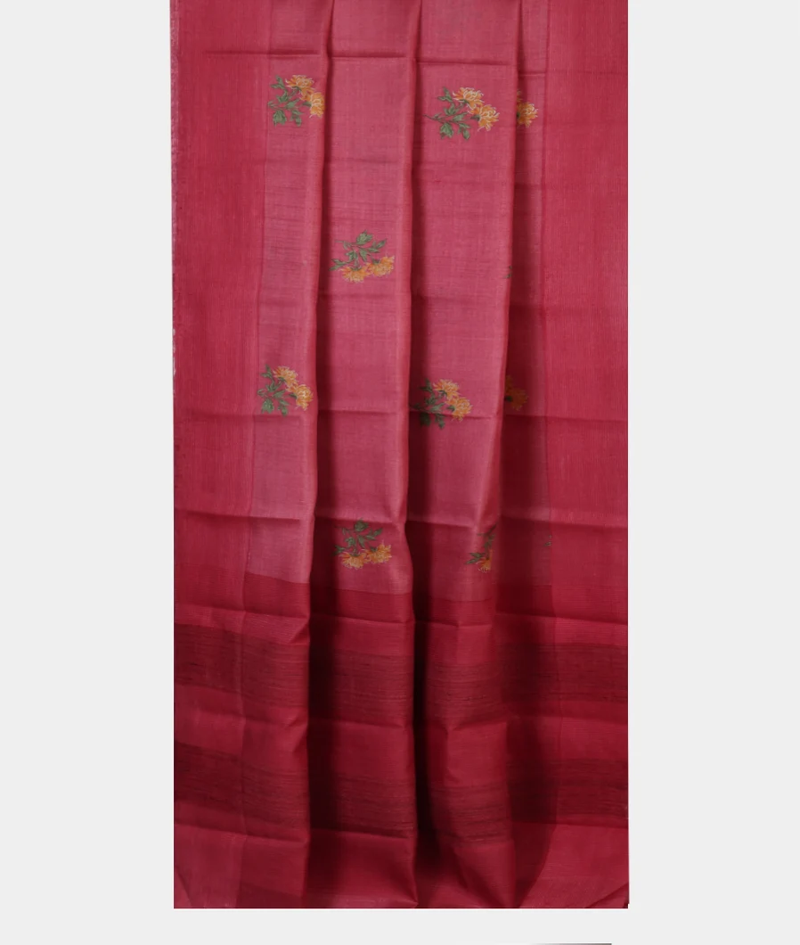 Pink Tussar Printed Saree T4620432
