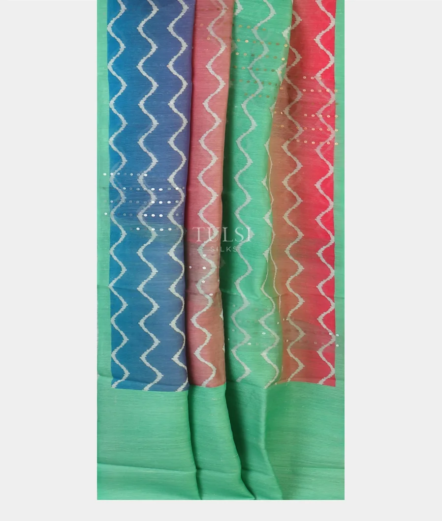 Multicolour Kora Tussar Saree T4698742