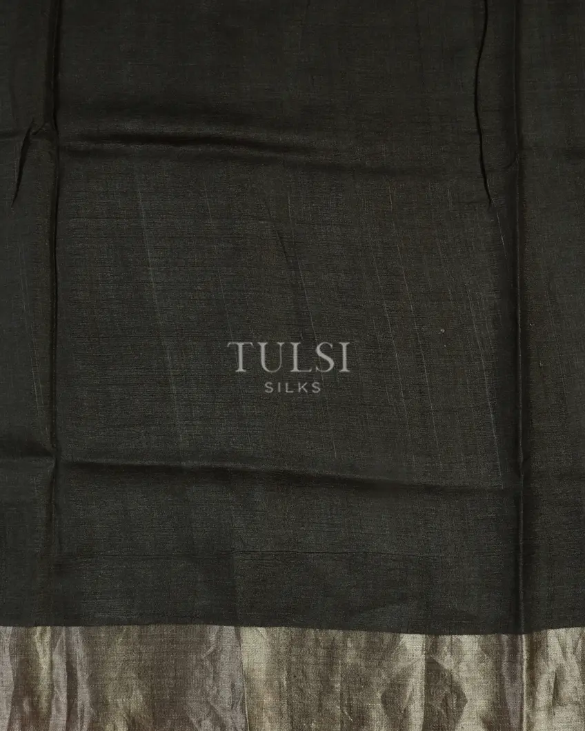 Black Tussar Printed Saree T4803923