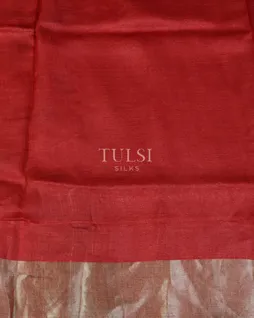 Red Tussar Printed Saree T4804123
