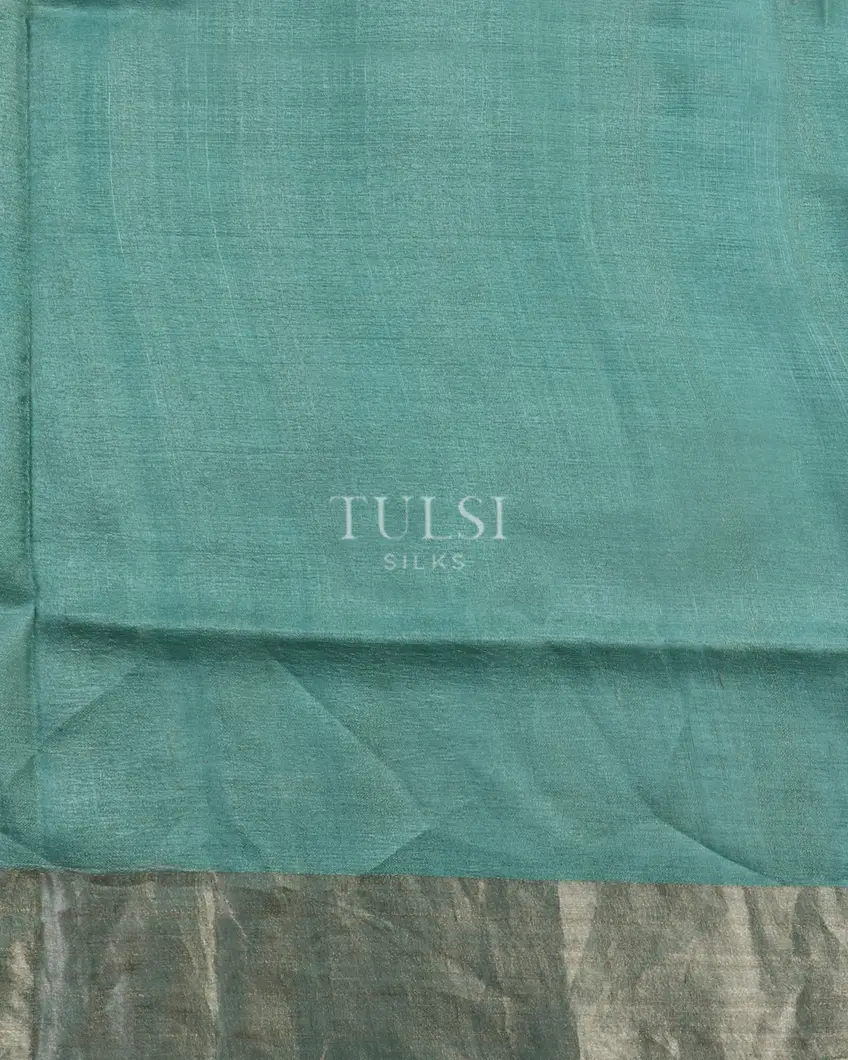 Blue Tussar Printed Saree T4803963