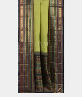 Green And Yellow Handwoven Kanjivaram Silk Saree T4798782