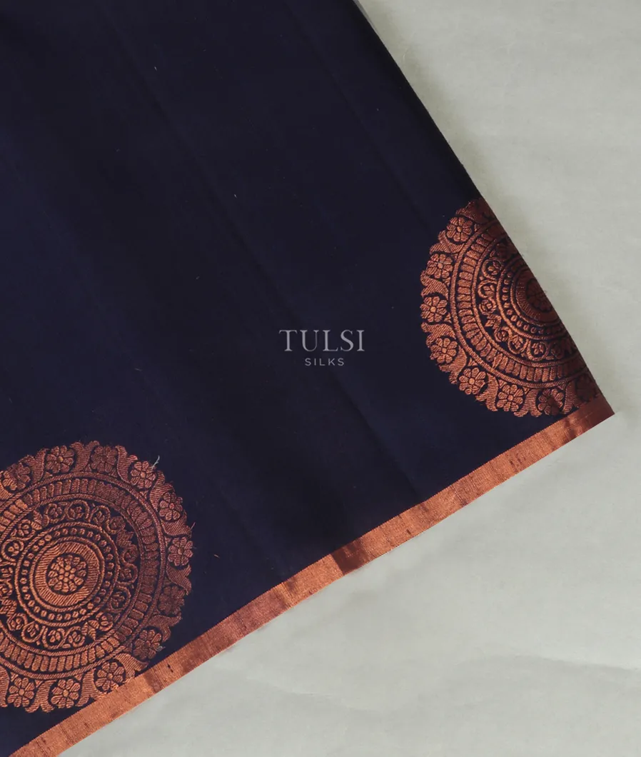 Blue Woven Raw Silk Saree T472446-image