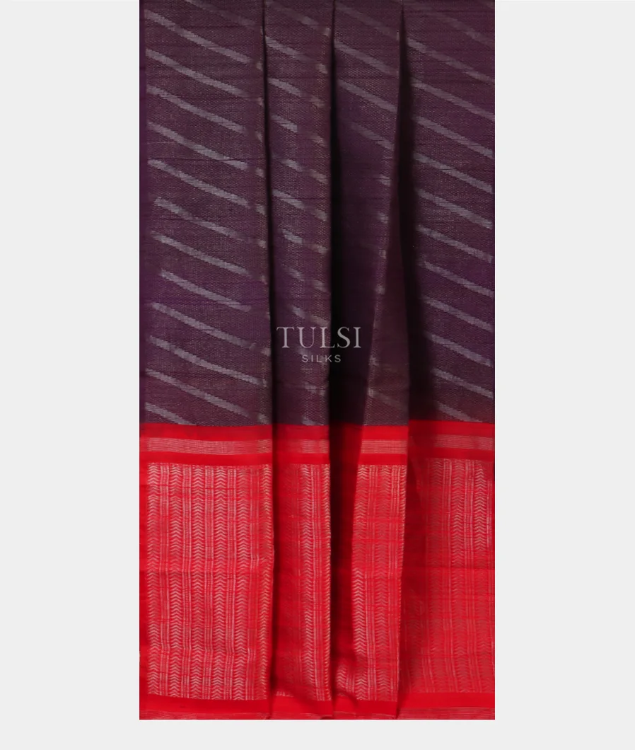 Purple Woven Raw Silk Saree T4724602