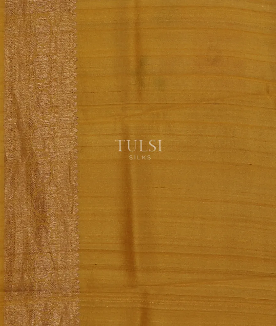 Yellow Printed Banaras Tussar Georgette Saree T4784243