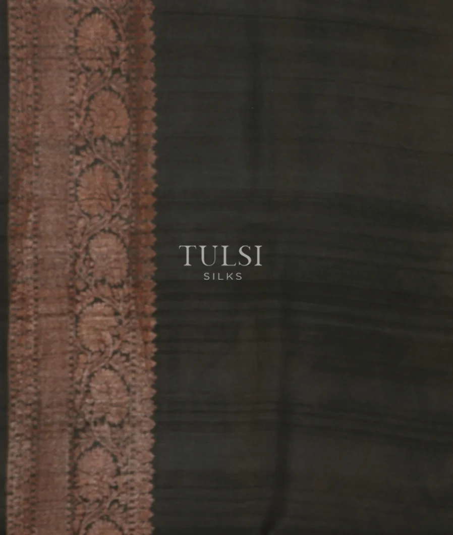 Black Printed Banaras Tussar Georgette Saree T4784293