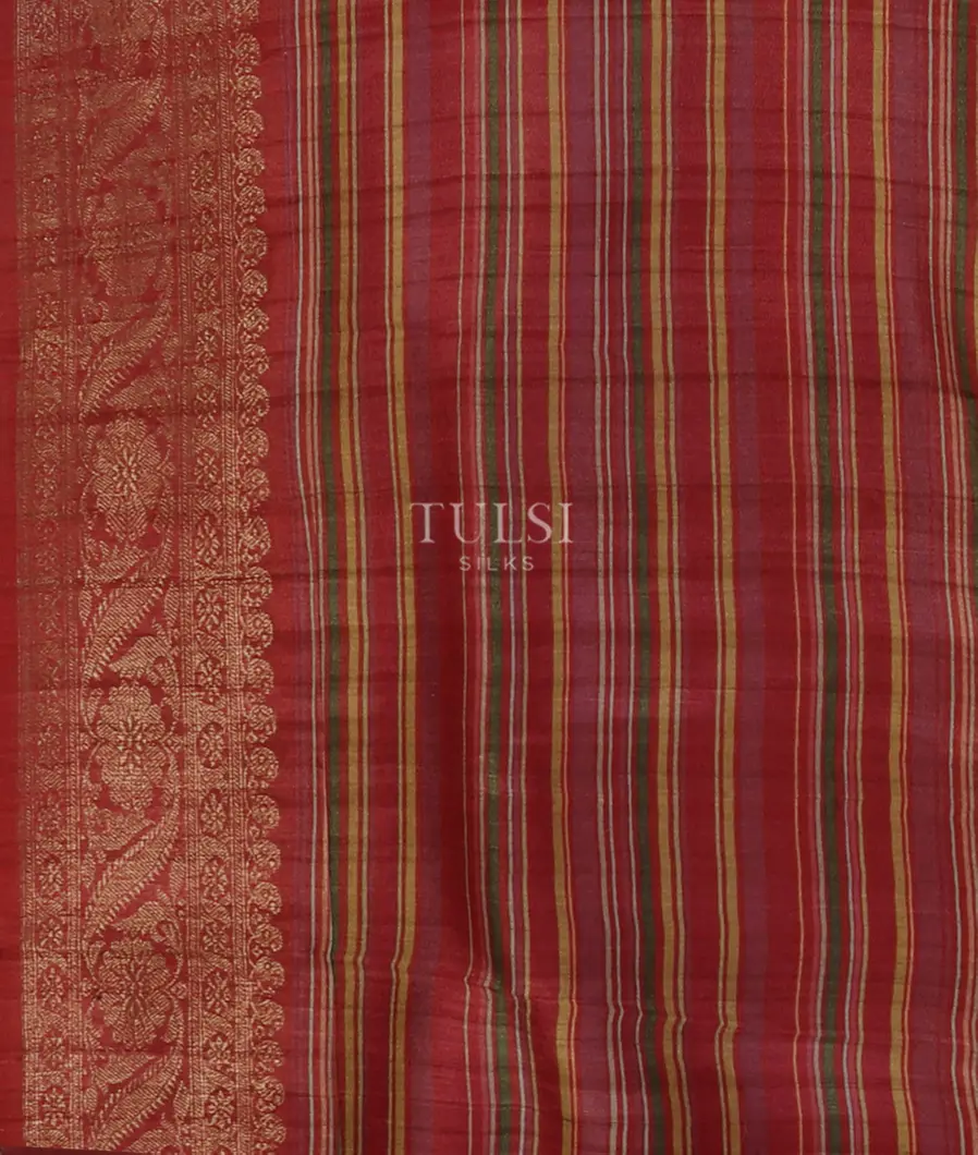 Red Printed Banaras Tussar Georgette Saree T4102803