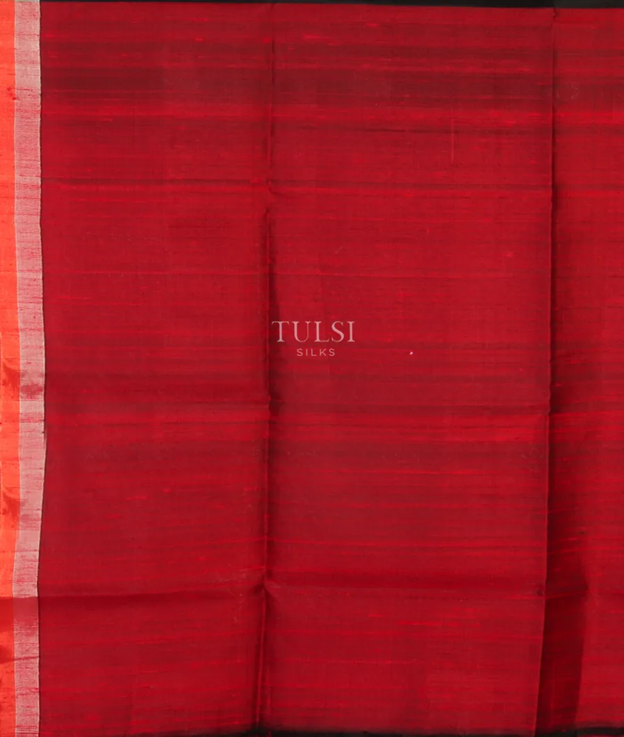 Black Woven Raw Silk Saree T4724413