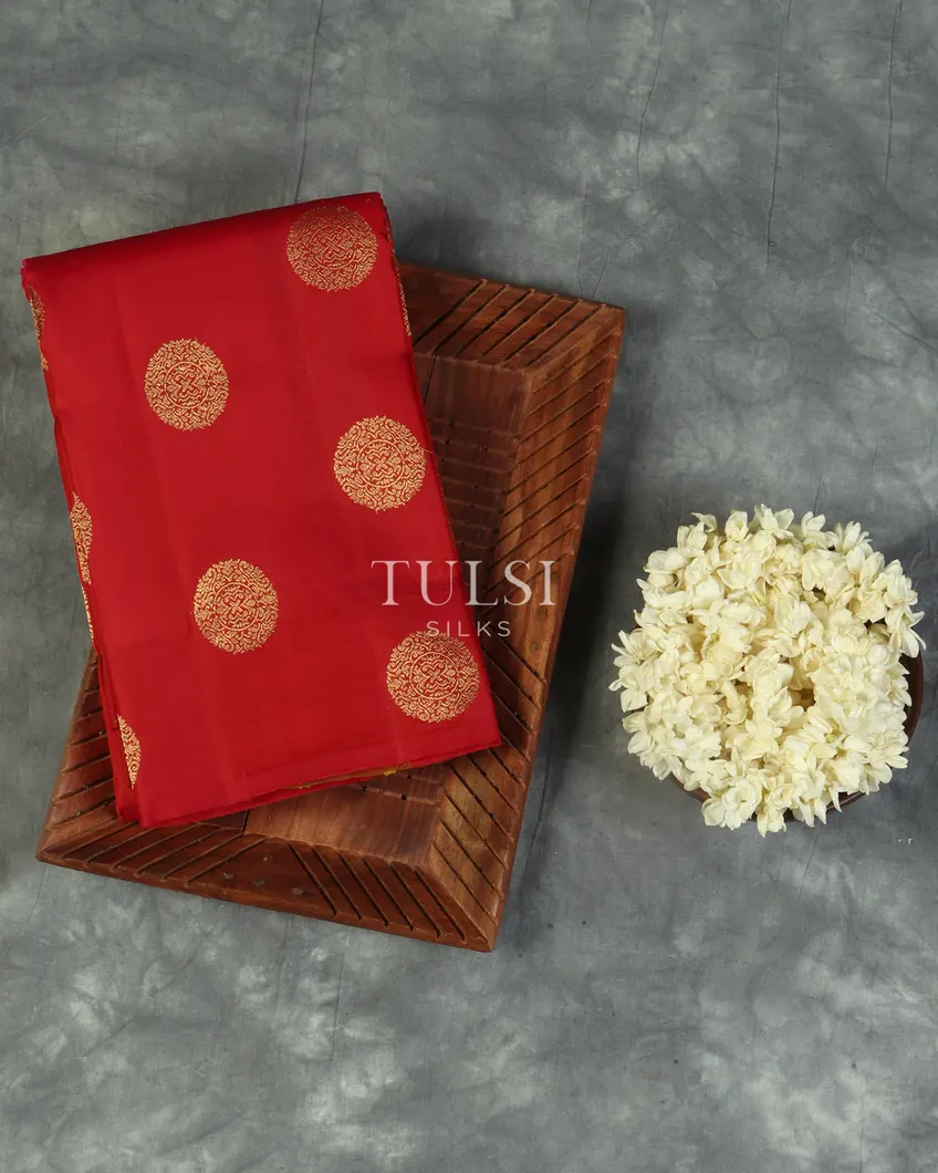 Red Handwoven Kanjivaram Silk Saree T481028-image