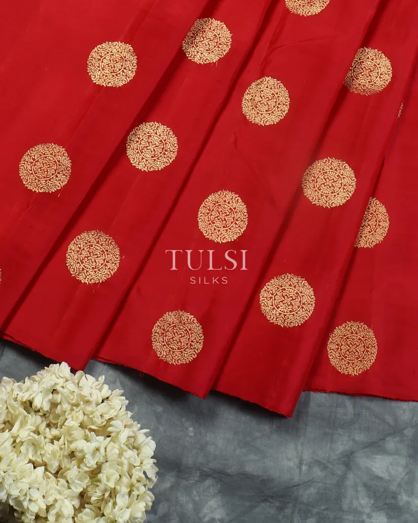 Red Handwoven Kanjivaram Silk Saree T4810282