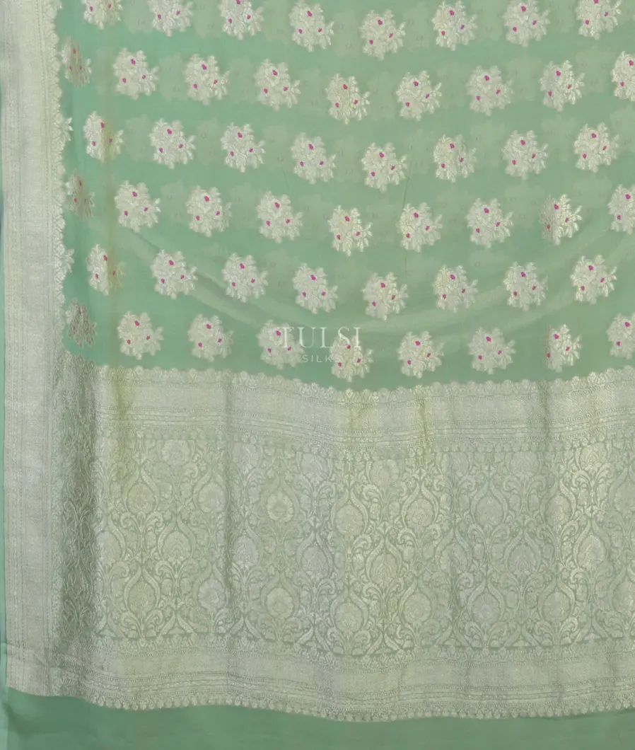 Green Georgette Silk Saree T4665094