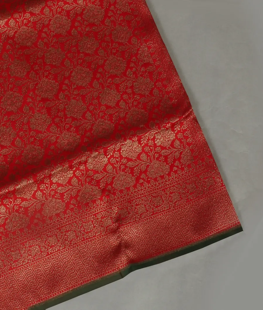Red Banaras Silk Saree T457602-image