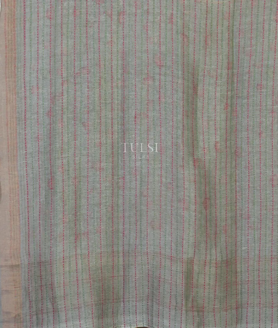 Grey Linen Printed Saree T4781543