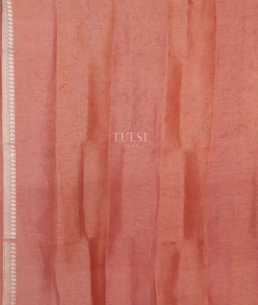 Peach Linen Printed Saree T4645753