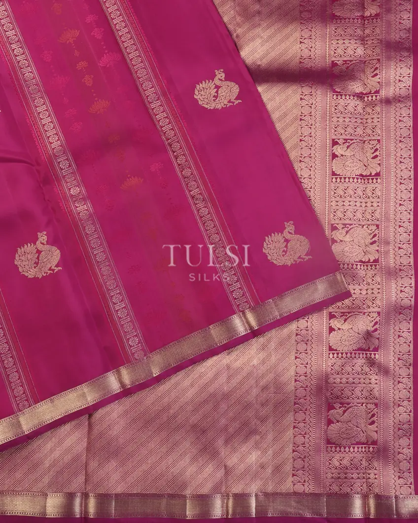 Purple Handwoven Kanjivaram Silk Saree T4810422
