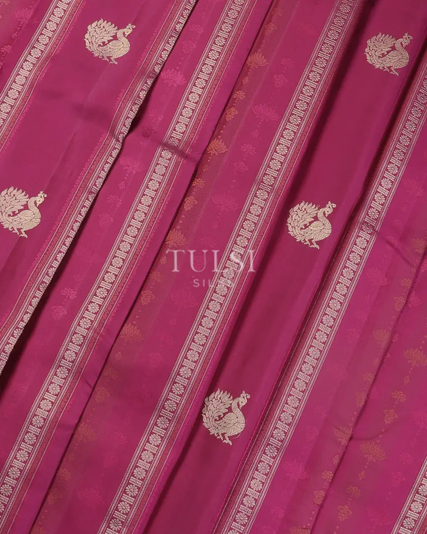 Purple Handwoven Kanjivaram Silk Saree T4810424