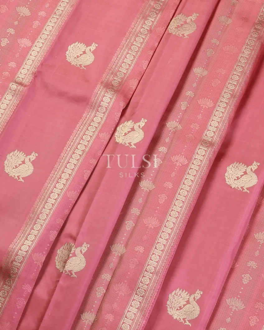 Pink Handwoven Kanjivaram Silk Saree T4810414
