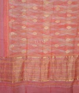 Peach  Linen Printed Saree  T3473994