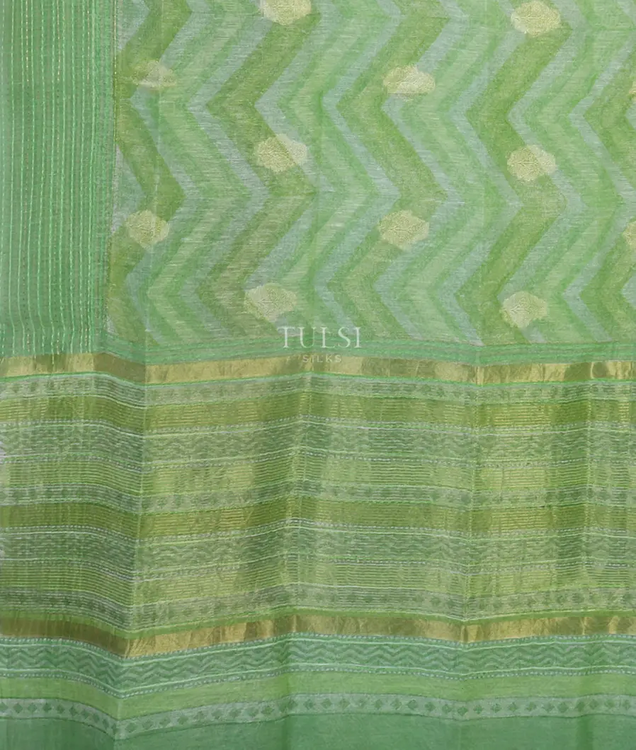 Green  Linen Printed Saree T3474014