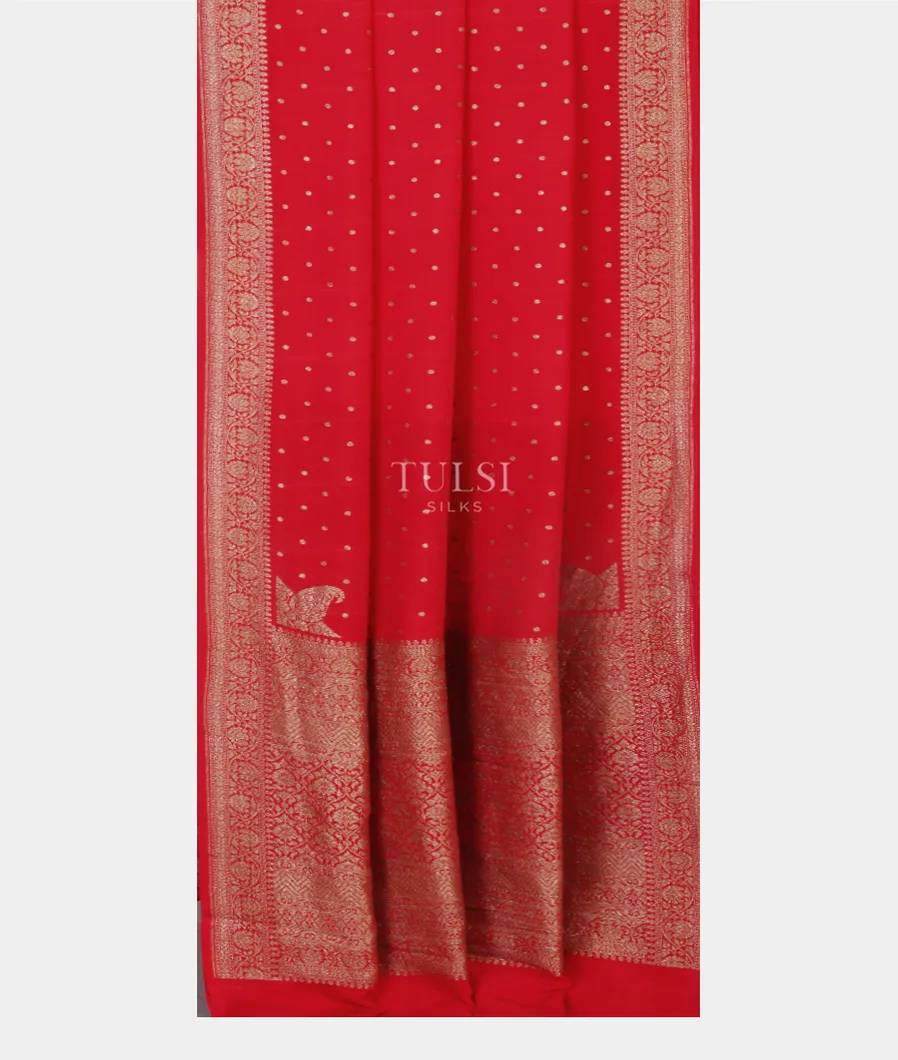 Red Crepe Silk Saree T4595502