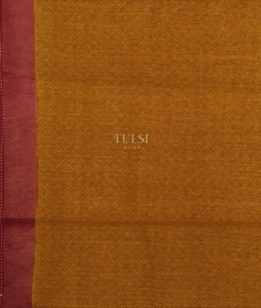 Mustard Yellow Tussar Printed Saree T4794233