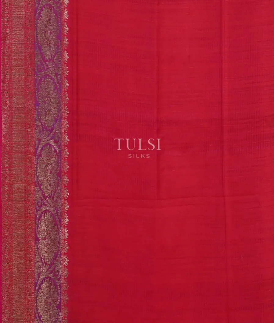 Orange Banaras Tussar Saree T4596493