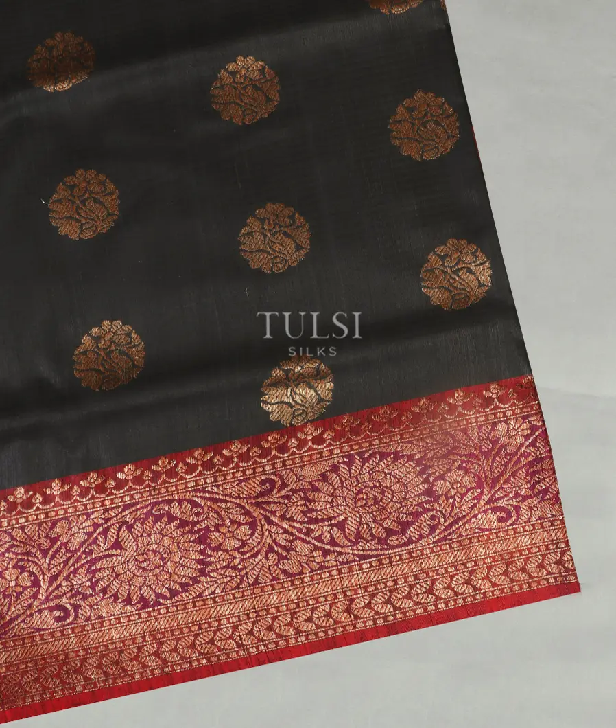 Black Banaras Tussar Saree T458054-image