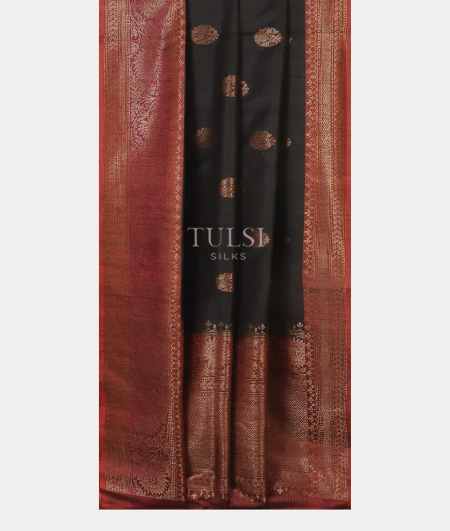 Black Banaras Tussar Saree T4580542