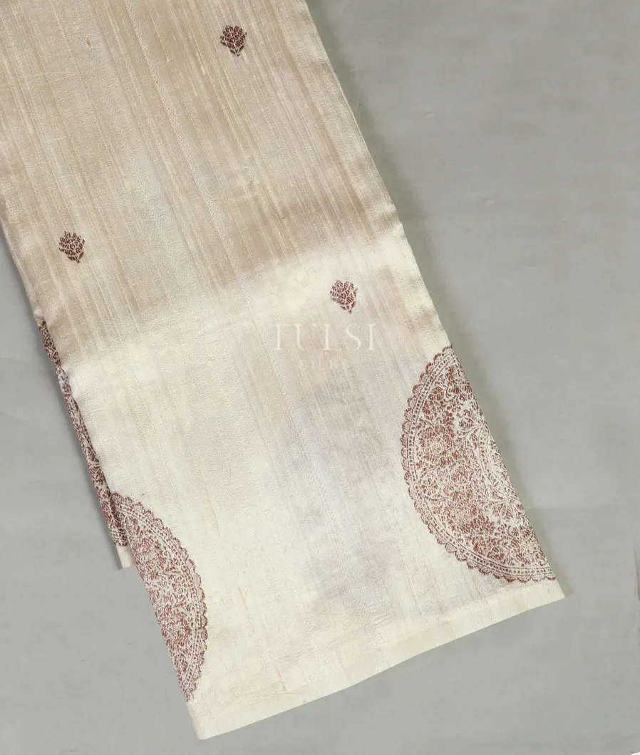 Off - White Banaras Tussar Saree T478520-image