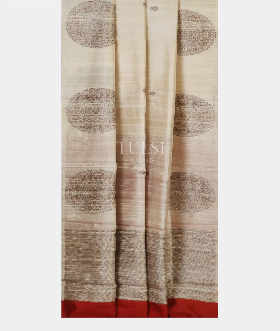 Off - White Banaras Tussar Saree T4785202