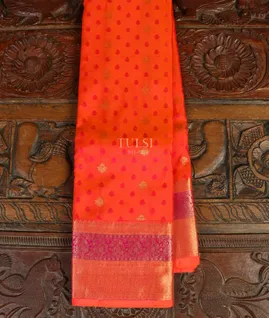 Orangish pink Soft Silk Saree T3742531