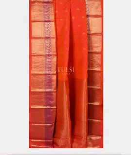 Orangish pink Soft Silk Saree T3742532