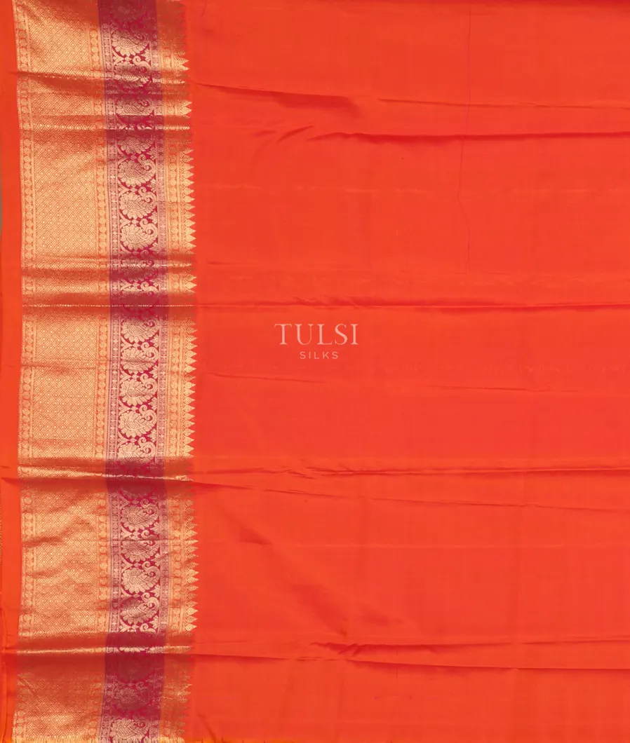 Orangish pink Soft Silk Saree T3742533