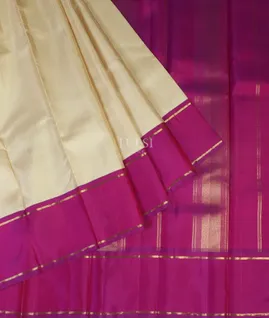 Cream and Beige Handwoven Kanjivaram Silk Saree T4688024