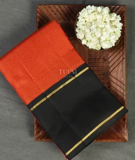 Rust and Red Handwoven Kanjivaram Silk Saree T4481671