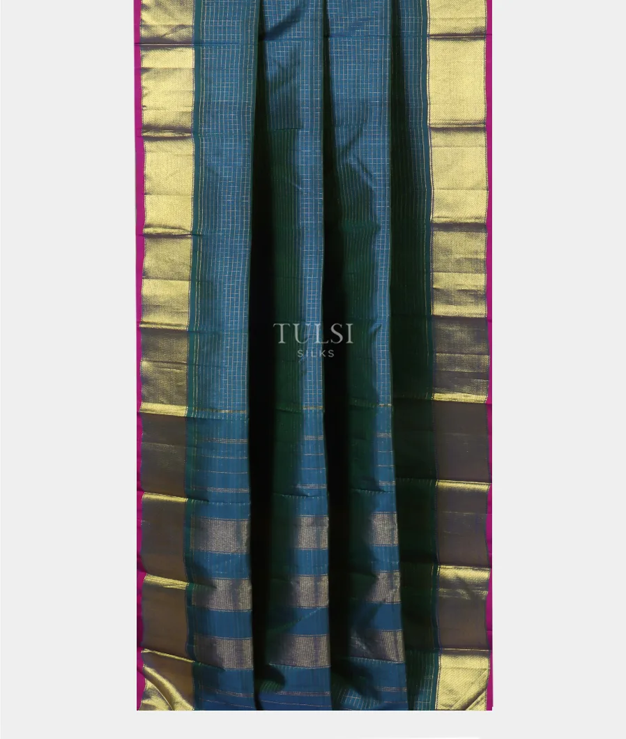 Peacock Blue Handwoven Kanjivaram Silk Saree T4659372